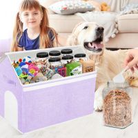 Large Toy Box Storage Organizer with Lid, House Shape Oxford Fabric Collapsible Sturdy Toy Chest Bins Baskets (Purple) - Image 9