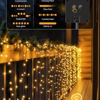 Brightown 2 Pack Solar String Lights for Outside, 92Ft 240 LED Solar Lights Outdoor Waterproof with 8 Modes, Solar Outdoor String Light for Patio Yard Tree Garden Party Decorations, Warm White - Image 5
