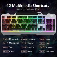 AULA Keyboard, T102 104 Keys Gaming Keyboard and Mouse Combo with RGB Backlit Number Pad, All-Metal Panel Waterproof Light Up PC Keyboard, USB Wired Computer Keyboards Gaming for MAC Xbox PC Gamer - Image 6