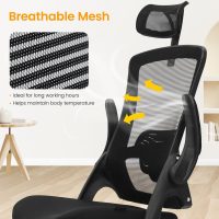 NEO CHAIR Ergonomic Office Desk Chair High Back Computer Gaming Mesh Chair with Comfy Task Adjustable Arms Lumbar Support Headrest Swivel for Home Office (Black) - Image 6