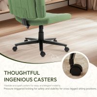 Criss Cross Chair with Wheels – Comfortable Vanity Chair, Wide Rolling Cross Legged Office Chairs with Arms, Adjustable Desk Chairs Comfy for Home Office (Green) - Image 7