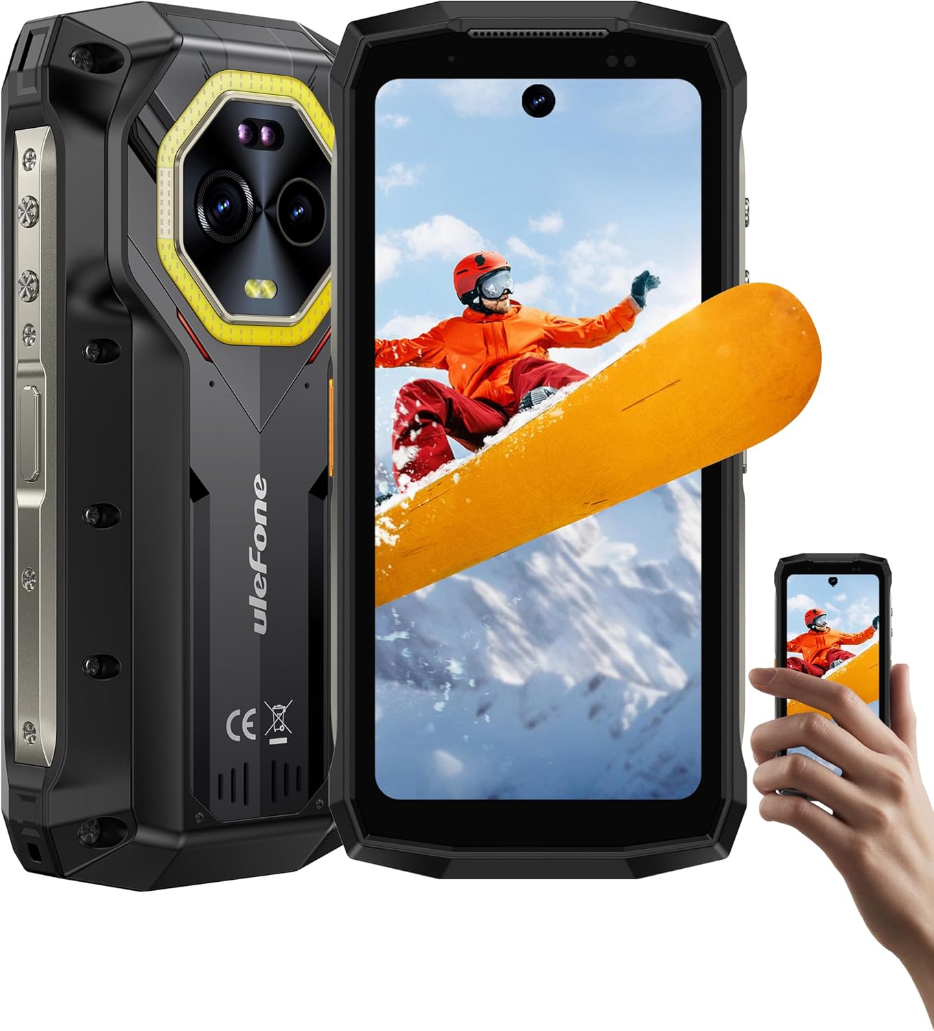 Ulefone Armor Mini 20 4G Rugged Phone, 16GB+256GB MTK Helio G99, 64MP+50MP Main Camera, 6200mAh(33W), 4.7″ HD+ Corning Gorilla Screen, IP68/69K Waterproof, Versatile LED Light, Android 14