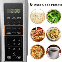 BLACK+DECKER EM720CB7 Digital Microwave Oven with Turntable Push-Button Door, Child Safety Lock, 700W, Stainless Steel, 0.7 Cu.ft - Image 2
