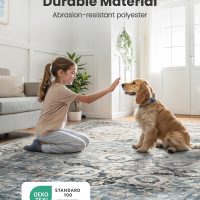 AMADA HOMEFURNISHING 8x10 Washable Area Rug, Low-Profile Large Area Rug with Non-Slip Backing & Durable Edge Binding, Vintage Large Rugs for Living Room, Bedroom, Dinning Room - Image 2