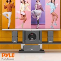 Pyle 5.1 Channel Home Theater Speaker System - 300W Bluetooth Surround Sound Audio Stereo Power Receiver Box Set w/ Built-in Subwoofer, 5 Speakers, Remote, FM Radio, RCA - PT589BT,Black - Image 6