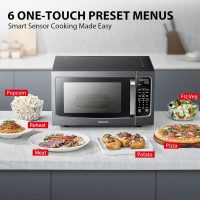 TOSHIBA ML-EM45PIT(BS) Countertop Microwave Oven with Inverter Technology, Kitchen Essentials, Smart Sensor, Auto Defrost, 1.6 Cu.ft, 13.6" Removable Turntable, 33lb.&1250W, Black Stainless Steel - Image 3