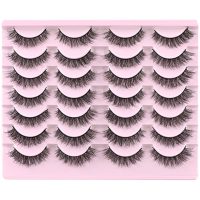 FARRED Natural Lashes Short Eyelashes Wispy False Mink Lash Pack 14 Pair Natural Look Fluffy Cat Eye Strip Eyelash Small Fake Lashes Full Pestañas Sets for MUA and Beginners Daily Makeup (F1 | 8-14mm) - Image 8