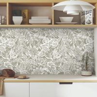CiCiwind Peel and Stick Wallpaper Floral Wall Paper Removable Self Adhesive Vintage Contact Paper Cream and White Tropical Leaf Bedroom Bathroom Kitchen Decoral Papel Tapiz para Pared 17.3"×78.7" - Image 6
