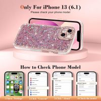 Lafunda for iPhone 13 Case Glitter, Luxury Shiny Bling Sparkly Phone Cover with Crystal Diamonds Rhinestone for Women Girls Soft TPU Slim Shockproof Protective Phone Case for iPhone 13 6.1", Pink - Image 2