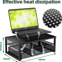 Simple Trending Metal Monitor Stand Riser and Computer Desk Organizer with Drawer for Laptop, Computer, iMac, Black - Image 7