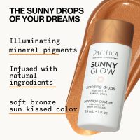 Pacifica Sunny Glow Liquid Face Bronzer Drops - Face Makeup Bronzing For Face & Cheeks for Instant Sun-Kissed Glow - Vitamin C & Glycolic Acid Infused Liquid Bronzer Illuminating Highlighting Clean - Image 6