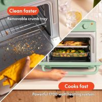 bella Air Fry Toaster Oven, 7 Preset Cooking Options, Dishwasher-Safe EverGood Coated Trays Included, 60-Minute Auto Shutoff w Audible Timer, Power Indicator Light, 1700 Watt, Seaglass - Image 4