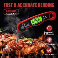 AWLKIM® Meat Thermometer Digital - Instant Read Waterproof Food Thermometer with Backlight for Cooking, Grill, Candy, Kitchen & Stocking Stuffers for Men - Red - Image 2