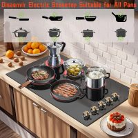 Electric Cooktop 36 Inch - 5 Burner Electric Stove Top with 8400W, 36 Inches Built-in Ceramic Stove with Two Dual Rings, Overheat Indicator, Knob Control, 220V - 240V Hard Wired (No Plug) - Image 6