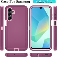 Qinmay Phone Case for Samsung Galaxy A16 5G Case with HD Screen Protector, Heavy Duty Shockproof & Dropproof 3-Layer Cover Phone Case for Galaxy A16,WineRedPink - Image 7