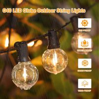 100ft 2-Pack Outdoor G40 LED Globe String Lights Dimmable Waterproof Shatterproof Light Strings with 52 Bulbs Connectable Commercial Hanging Lights for Christmas Patio House Backyard Balcony Party - Image 4