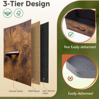 WLIVE Dresser with 4 Drawers, Fabric Storage Tower, Organizer Unit for Bedroom, Hallway, Entryway, Closets, Sturdy Steel Frame, Wood Top, Easy Pull Handle, Rustic Brown Wood Grain Print - Image 6