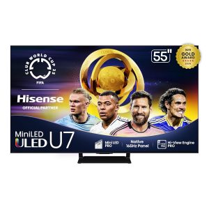 Hisense 55" Class U7 Mini-LED ULED 4K UHD Google Smart TV (55U75QG, 2025 Model) - QLED, Native 165Hz, VRR 288, Up to 3000 Nits, HDR10+, Dolby Vision IQ · Atmos, IMAX Enhanced, 2.1.2 Ch Surround