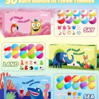 Bath Bombs for Kids with Toys Inside, 30 Pack Kids Bath Bombs Gift Set with 30 Sea & Land & Sky Animal Surprise Toy, Natural Organic Bubble Bath Toys for Kid, Birthday Gifts for Girls Boys - Image 2