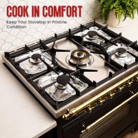 Gas Stove Burner Liners (50 Pack) - Disposable Aluminium Foil Covers, 8.5” Heat-Resistant Protector, Fits Gas or Electric Ranges, Thick Foil for Mess-Free Cooking, Perfect Stove Cover for Kitchen - Image 6