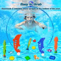 Jasonwell Pool Toys Diving Rings - 28PCS Swim Thru Rings Pool Game Diving Toys with Dive Ring Underwater Treasures Torpedo Bandits Fish Toy Fun Water Swimming Toy for Boys Girls Kids Teens Adults - Image 5