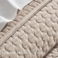 EVERGRACE Luxury Velvet Quilt Set King Size 3 Piece, Soft Cross-Stitch Velvet Comforter Set with Pillow Shams, Lightweight Coverlet Bedspread Bedding Set for All Seasons, Light Taupe - Image 4