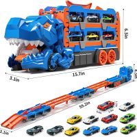 Toddler Toys Car Track Set for 3 4 5 6 Years Old Boys, Dinosaur Transporter Car Race Track with 12 Die-Cast Car Toys, Truck Toys Set Gifts for Age 3-12 Years Old Kids Boys Girls - Image 6