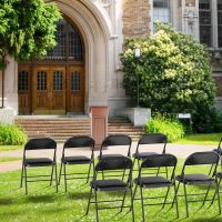 VINGLI 10 Pack Folding Chairs with Padded Seats, Metal Frame with Pu Leather Seat & Back, Capacity 350 lbs, Black - Image 7