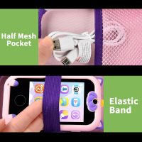 ALKOO Kids Toy Smartphone Case Compatible with Kikapabi/for Joozfee/for dancingcow/for Prysyedawn, Learning Toys Holder for Toddler Play Cell Phone, SD Card, Lanyard and Cable Accessories- Pink - Image 4