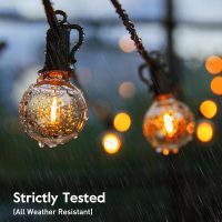 Outdoor String Lights 25 Feet G40 LED Patio Lights, Plug-in, 13 Plastic Edison Bulbs(1 Spare), Waterproof Connectable Hanging Light for Backyard Porch Balcony Party Decor, E12 Base, Black - Image 4