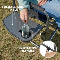 TIMBER RIDGE Aluminum Oversized Camping Chair, Lightweight Portable Directors Chair with Side Table Detachable Side Pocket for Outdoor Camping, Lawn, Picnic, Support 400lbs Black - Image 6