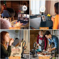 Evershop Ring Light for Laptop Desk Clip On,Small Computer Video Conference Lighting with Stand for Phone/Webcam/Monitor,5" Portable Mini LED Selfie Light Desktop for Zoom Meeting/Video Call/Recording - Image 2