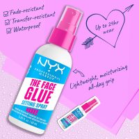 NYX PROFESSIONAL MAKEUP The Face Glue Setting Spray, Transfer-Resistant Waterproof Setting Spray, Up to 24HR Make Up Wear - Image 2