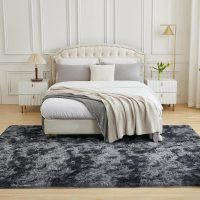 Andency Soft Area Rugs for Living Room Bedroom, 4x6 Non-Slip Fluffy Shag Carpet, Indoor Floor Fuzzy Shaggy Living Room Plush Rug for Kids Dorm Nursery Home Decor Aesthetic, Tie-Dyed Dark Grey - Image 3