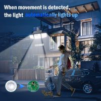 2500LM Solar Lights Outdoor with Motion Sensor,3 Head 270° Wide Angle Street Area Lights, IP65 Waterproof Security Lighting with 3 Modes(Non-Remote,2 Pcs) - Image 7