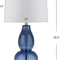 SAFAVIEH Lighting Collection Mercurio Blue Glass Double Gourd 29-inch Bedroom Living Room Home Office Desk Nightstand Table Lamp Set of 2 (LED Bulbs Included) - Image 4