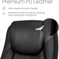 NEO CHAIR Ergonomic Office Desk Gaming Computer Chair Executive High Back Support Flip-up Arms Adjustable Height Swivel Rolling Wheels Comfy PU Leather for Home (Black) - Image 5