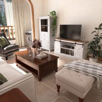 JUMMICO TV Stand for 65 Inch TV, Entertainment Center with Storage Cabinets and Sliding Barn Doors, Mid Century Modern Media TV Console Table for Living Room Bedroom (Bright White) - Image 6
