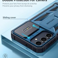 FNTCASE for Samsung Galaxy A16-5G Case: Military Grade Dropproof Cell Phone Cover with Kickstand & Slide | Protective Heavy Duty Rugged Phone Case Bumper Textured Protector (Blue) - Image 3