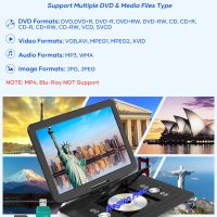 WONNIE 17.9" Portable DVD Player with 15.4" Large HD Swivel Screen, 6 Hours Rechargeable Battery, DVD Player Portable Support MP4, MKV Video & USB/SD Card/Sync TV, High Volume Speaker, All Regions - Image 4