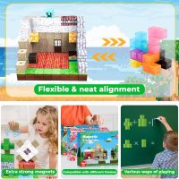 150PCS Magnetic Blocks - Magnetic Building Blocks, Magnet Cubes Toys Stacking, Build Forest World Set, STEM Montessori Sensory Toys for Kids Boys Girls Ages 3-5 6-8 Easter Birthday Gifts - Image 5
