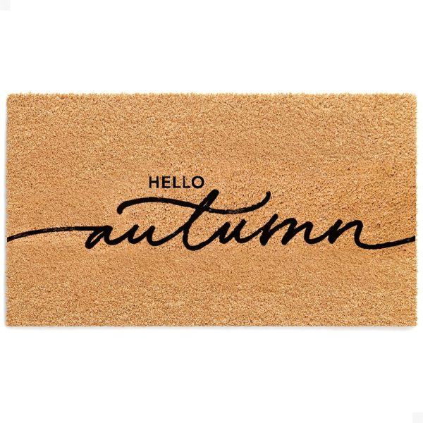 THEODORE MAGNUS Fall Door Mat - Welcome Mat for Front Door with Non-Slip Backing - Durable Doormat - Perfect for Outside Entrance and Entryway Matt - Outdoor/Indoor - Hello Autumn - 17" x 30"