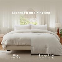 Bedsure King Size Comforter Set, Beige Soft Prewashed Bedding for All Seasons, 3 Pieces GentleSoft™ Warm Down Alternative Bed Set, 1 Lightweight Comforter (104"x90") and 2 Pillowcases (20"x36") - Image 3