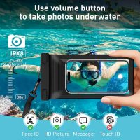 Waterproof Phone Case, with Inside Card Bag, Waterproof Phone Pouch for iPhone, Cell Phone Dry Bag for Cruise Travel Vacation Accessories Large Phone Holder, 2 Pack-Black - Image 4