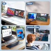 Laptop Screen Extender, 15.6" IPS FHD 1080P Laptop Monitor Extender, Portable Monitor for Laptops, TYPE-C Travel Dual Screen with Adjustable Kickstand, Plug and Play with Wins/Mac/Linux/Chrome/PS5 - Image 3