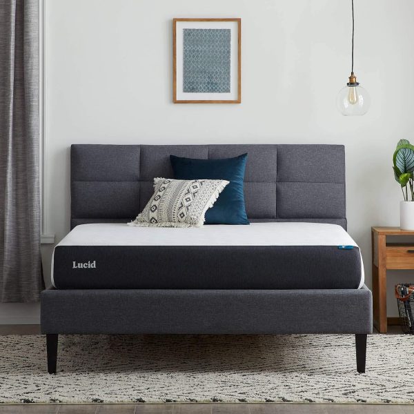 Lucid 8 Inch Memory Foam Mattress - Medium Plush Feel - Gel Infusion - Memory Foam Infused with Bamboo Charcoal - Breathable - CertiPur Certified - FullFull Size
