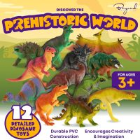 Beyond Innoventions Dinosaur Toys for Kids 2-4 | Value Pack of 12 Realistic Dino Toy, Play Mat & Storage Box Included | Non-Toxic & BPA Free | Plastic Dinosaur Toys for Kids 3-5 - Toy Dinos - Image 2