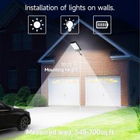 Solar Lights Outdoor Waterproof, 6500K Dusk to Dawn Solar Street Light Motion Sensor with Remote, LED Security Flood Light for Outside Garden Yard Path, Oudoor Parking Lot Lights, 4PACK - Image 5