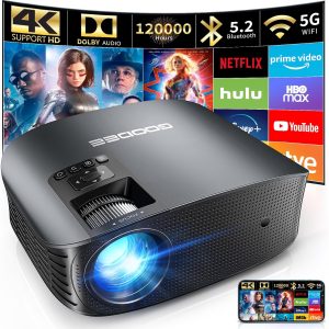 GooDee Projector 4K With WiFi And Bluetooth Supported, FHD 1080P Mini Projector For Outdoor Moives, 5G Video Projector For Home Theater Dolby Audio Zoom Portable Projector TV Stick PPT (YG600 Plus)