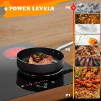 4 Burner Electric Cooktop, TOPWISH 24 Inch, Built-in Electric Stove Top, 220-240v Radiant Cooktop with Child Lock, Touch Control, Residual Heat Indicator, Overheat Protection, Hard Wire (No Plug) - Image 2